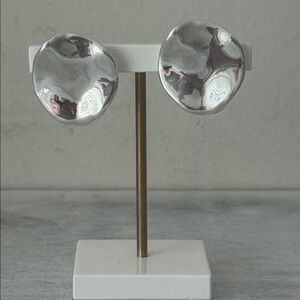 E&L Sterling Silver Statement Textured Earrings